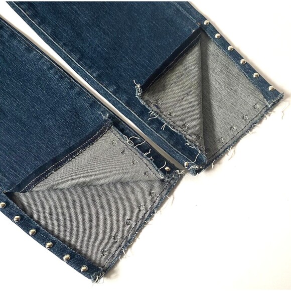 Citizens of Humanity Blue Rocket Skinny Studded Jeans Womens 27 Dark Split Hem - Picture 9 of 16
